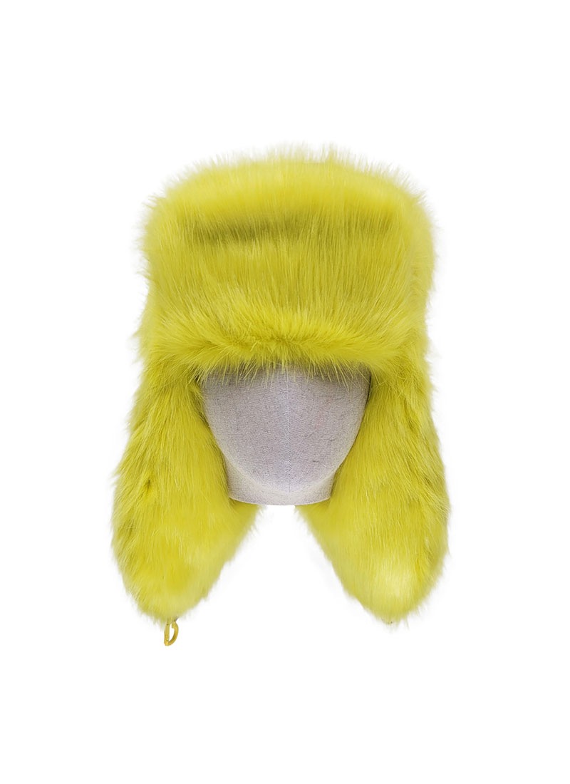 Yellow Eco Fur Trooper Hat